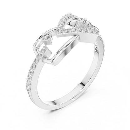 Riora elegant rose gold infinity moissanite diamond ring for women, minimalist wedding band with sparkling stones and sleek design.