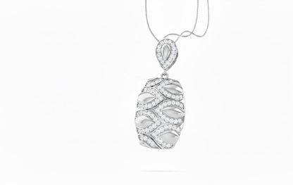 Leaf Pendant Necklace, Non-Allergenic Gold Jewelry, Adjustable Chain Moissanite