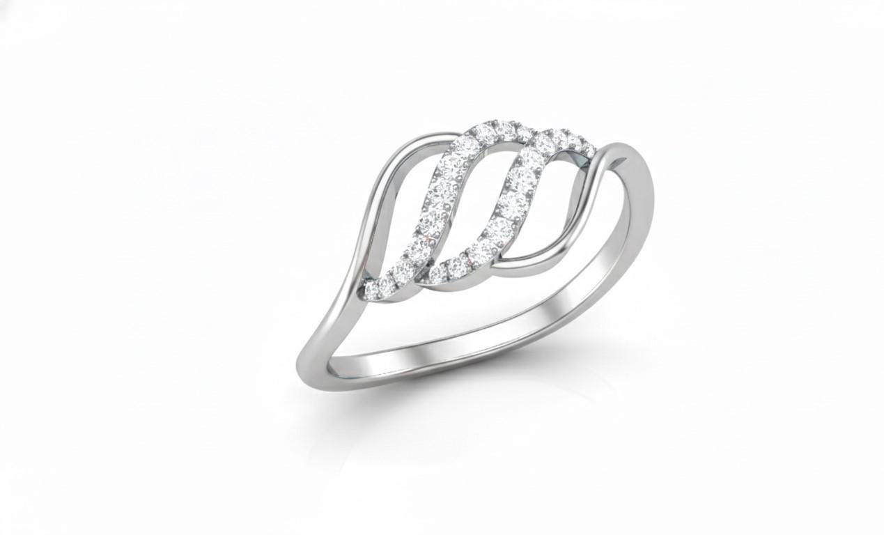 Wave Moissanite Ring – Hypoallergenic Promise Ring Gift for Her