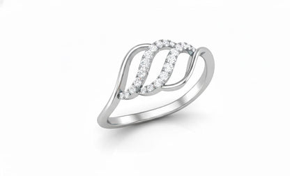 Wave Moissanite Ring – Hypoallergenic Promise Ring Gift for Her