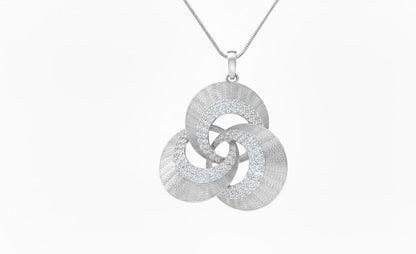 Moissanite Interlocking Circle Pendant Necklace | Gold Rose Silver | Hypoallergenic Bridal Jewelry Gift for Her