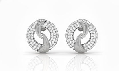 Moissanite Stud Earrings | Luxury Circle Knot | Gold, Rose Gold & Silver | Hypoallergenic Bridal Gift