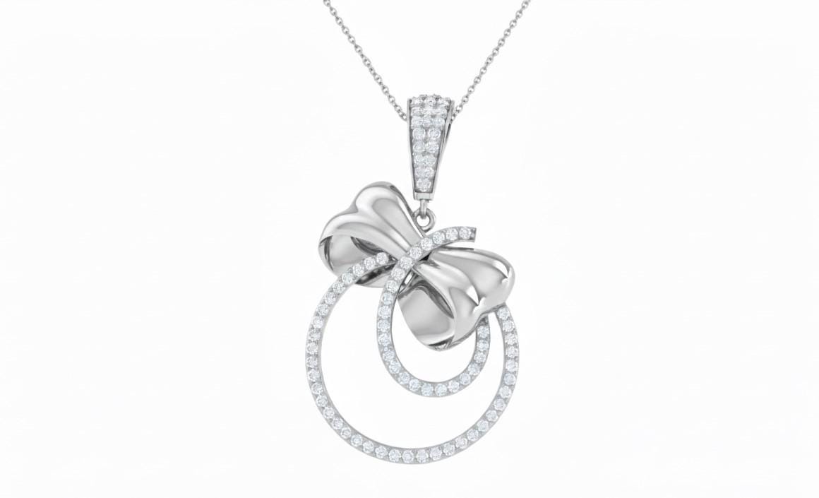 Moissanite Double Circle Pendant Necklace for Women | Gold, Rose Gold & Silver | Anniversary & Bridal Gift