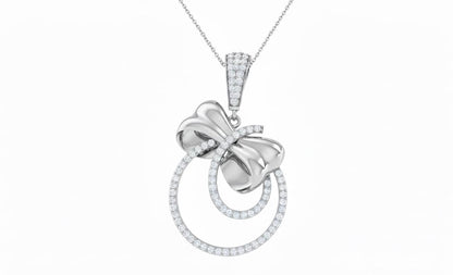 Moissanite Double Circle Pendant Necklace for Women | Gold, Rose Gold & Silver | Anniversary & Bridal Gift