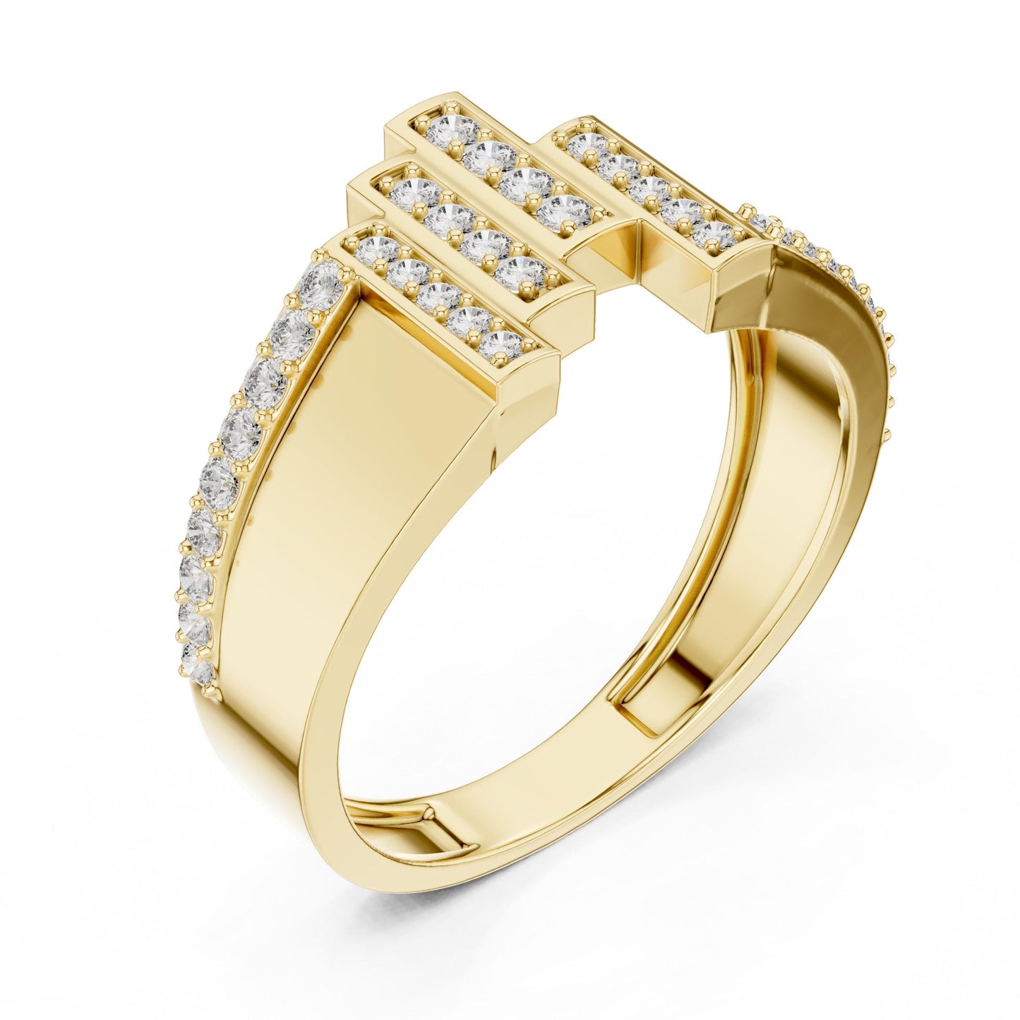 Luxury Riora CZ statement ring for women with gold, rose, and silver tones on an adjustable band, perfect for anniversaries or Valentine’s Day