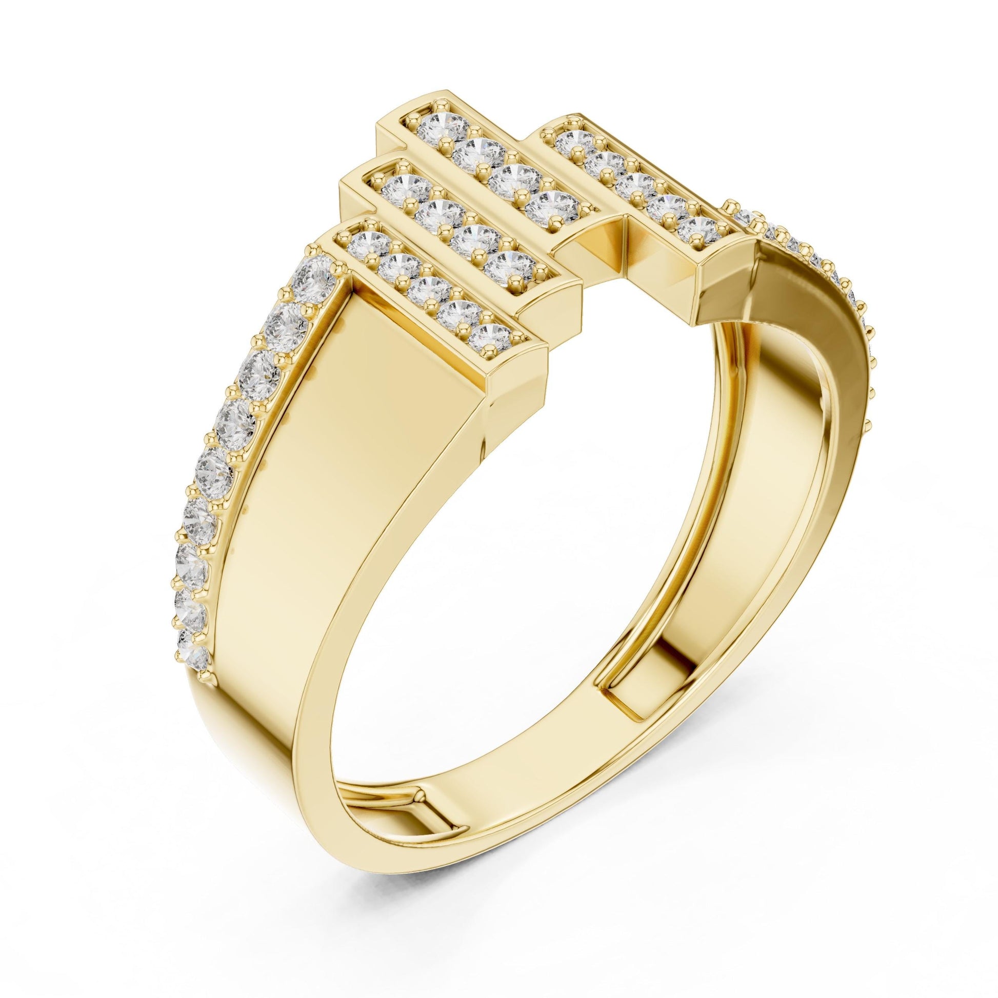 Luxury Riora CZ statement ring for women with gold, rose, and silver tones on an adjustable band, perfect for anniversaries or Valentine’s Day