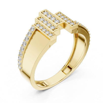 Luxury Riora CZ statement ring for women with gold, rose, and silver tones on an adjustable band, perfect for anniversaries or Valentine’s Day