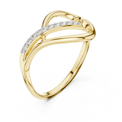 Riora Infinity Moissanite ring with an elegant knot design, symbolizing promise and anniversary gift for women.