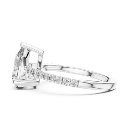 Pear Cut CZ Ring | Gold Rose Gold Silver Engagement & Promise Ring