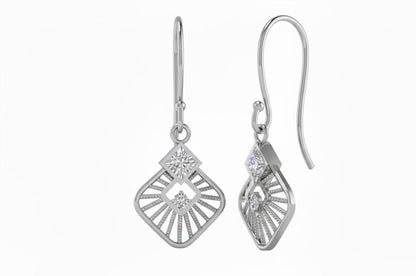 Moissanite Drop Earrings Gold Rose Silver | Diamond Look Dangle Earrings | Hypoallergenic Gift for Her Valentine Jewelry