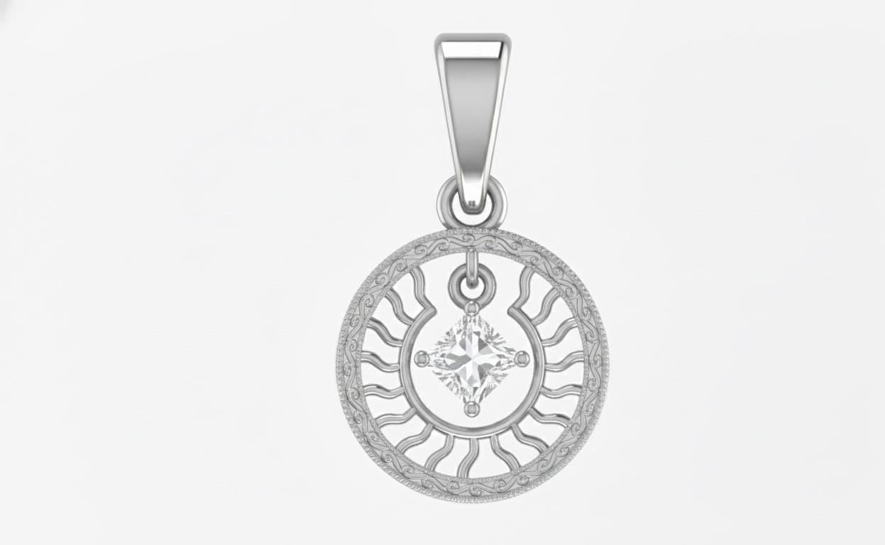 Moissanite Sunburst Pendant Necklace | Hypoallergenic | Gold, Rose Gold, Silver