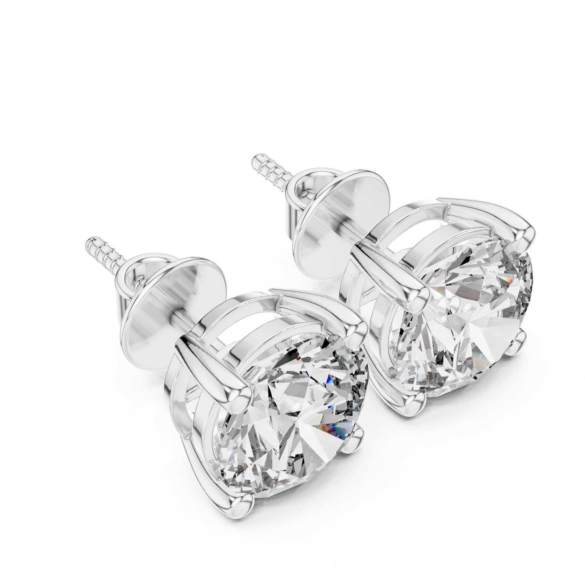 Riora 8mm round cut moissanite diamond stud earrings for women, minimalist sparkling jewelry with luxurious design