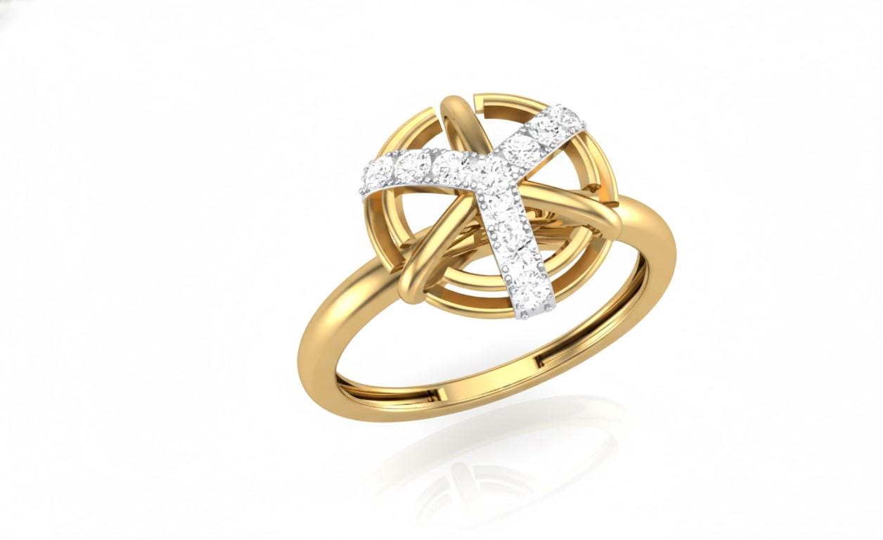 Moissanite Orbit Ring | Celestial Knot Design in Gold, Silver & Rose Gold | Hypoallergenic Engagement Ring
