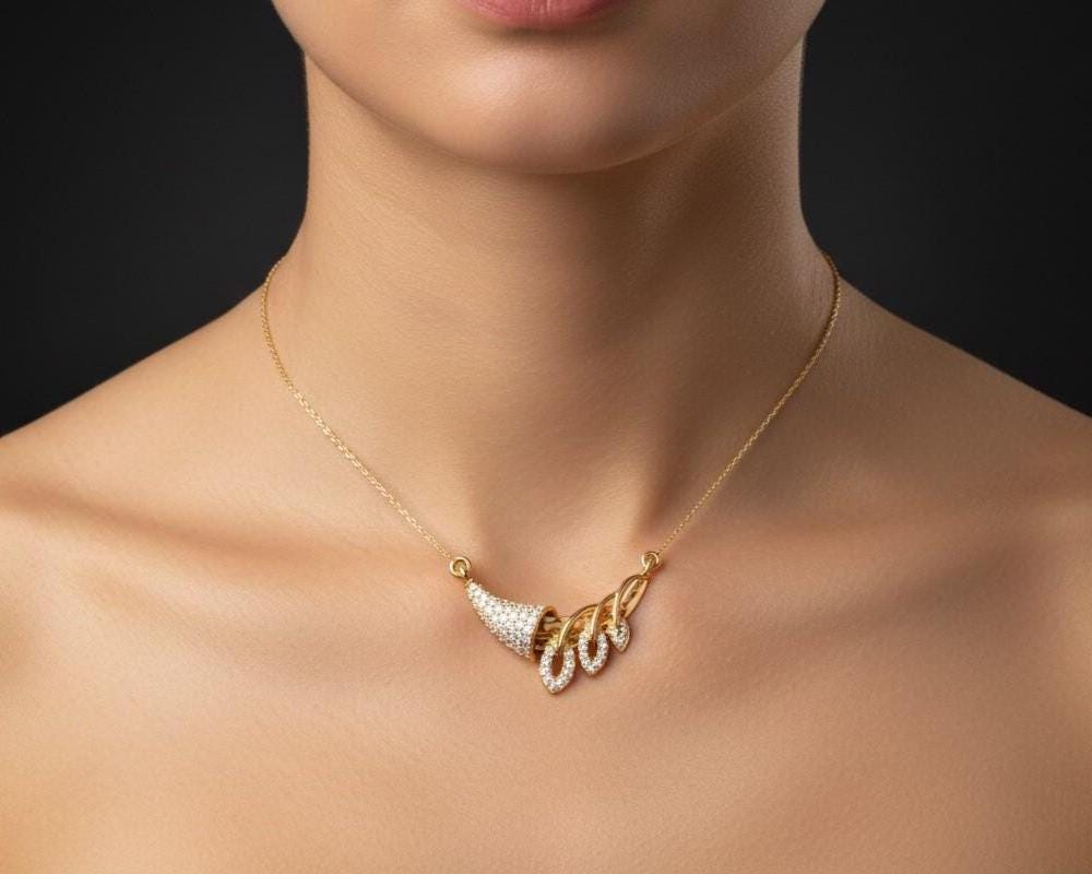 Rose silver horn pendant necklace by Riora featuring a minimalist boho design, perfect as a dainty gift for her.