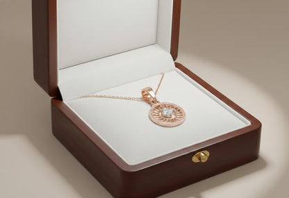 Moissanite Sunburst Pendant Necklace | Hypoallergenic | Gold, Rose Gold, Silver