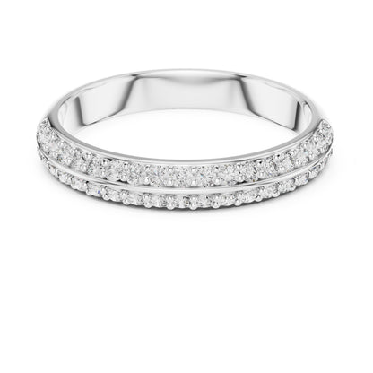 Riora moissanite diamond eternity ring with pave setting, full eternity band, ideal for wedding, anniversary, or stacking jewelry.