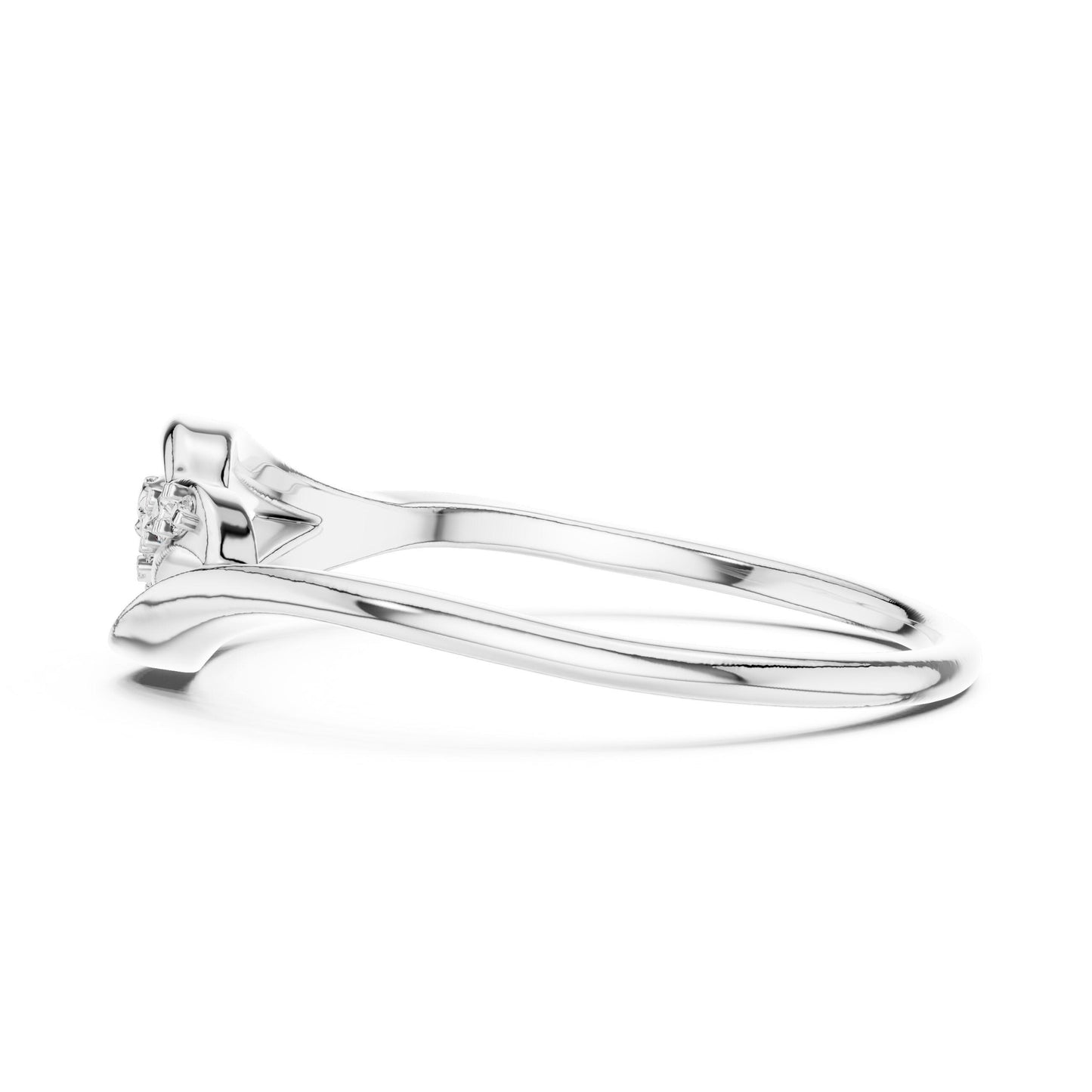 Riora Moissanite leaf vine ring in rose gold, featuring a nature-inspired design with a minimalist band for women’s bridal or anniversary.