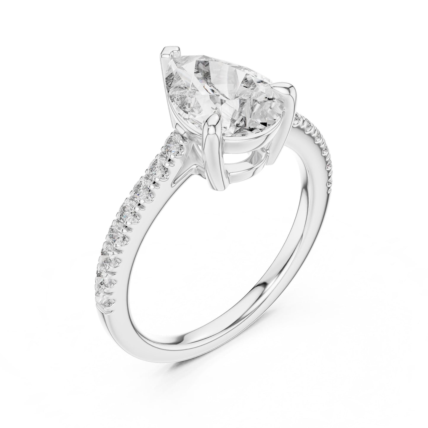 Pear Cut CZ Ring | Gold Rose Gold Silver Engagement & Promise Ring