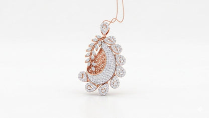 Riora paisley moissanite diamond teardrop pendant necklace with sparkling jewelry design for women, ideal for elegant wedding gifts