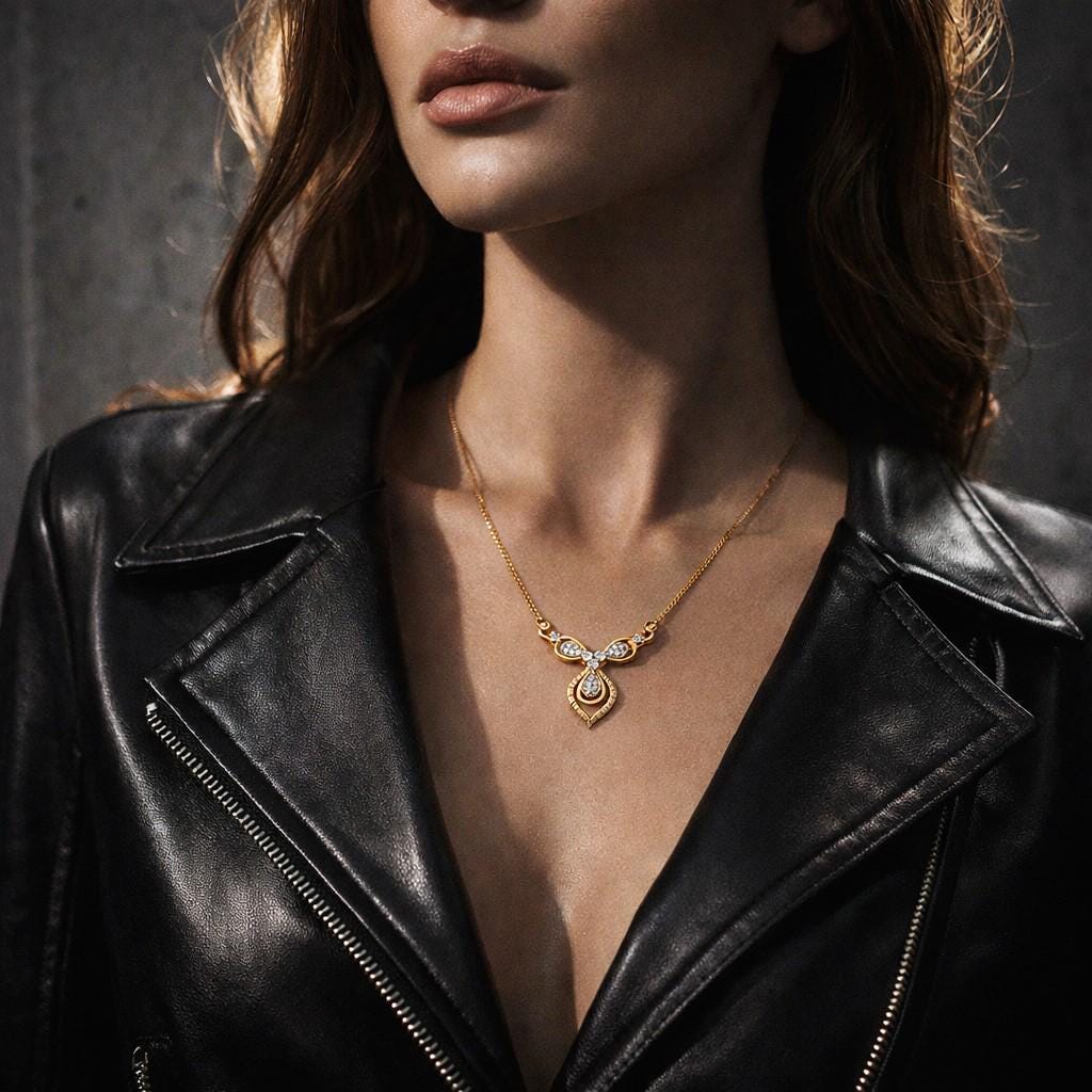 Rose gold butterfly pendant necklace featuring sparkling moissanite stones, elegant bridal jewelry for women by Riora.