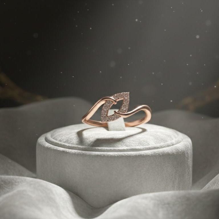 Interlocking Heart Moissanite Ring | Gold, Rose Gold & Silver | Hypoallergenic Promise Ring