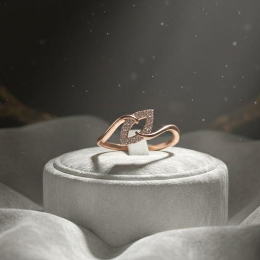 Interlocking Heart Moissanite Ring | Gold, Rose Gold & Silver | Hypoallergenic Promise Ring