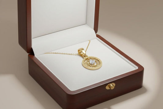Moissanite Sunburst Pendant Necklace | Hypoallergenic | Gold, Rose Gold, Silver
