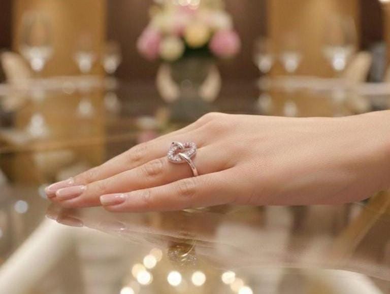 Infinity Moissanite Ring for Women | Hypoallergenic Heart Ring Gift