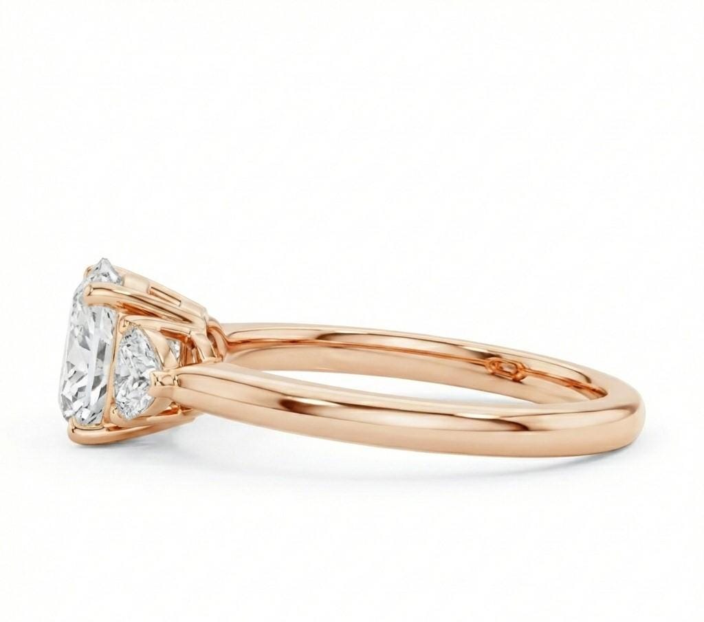Riora princess cut cubic zirconia engagement ring in gold, rose, and silver with a minimalist design for bridal jewelry.