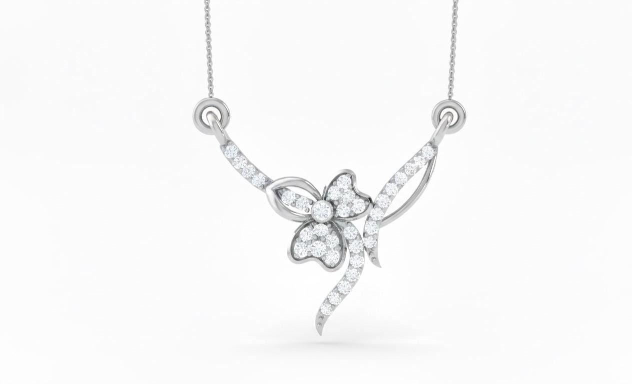 Moissanite Butterfly Pendant Necklace for Women | Gold, Rose Gold & Silver | 22" Adjustable Chain | Valentine & Anniversary Gift