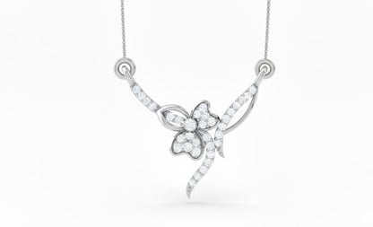 Moissanite Butterfly Pendant Necklace for Women | Gold, Rose Gold & Silver | 22" Adjustable Chain | Valentine & Anniversary Gift