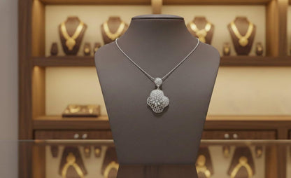 Flower Pendant Necklace – 22 Inch Adjustable Chain Moissanite