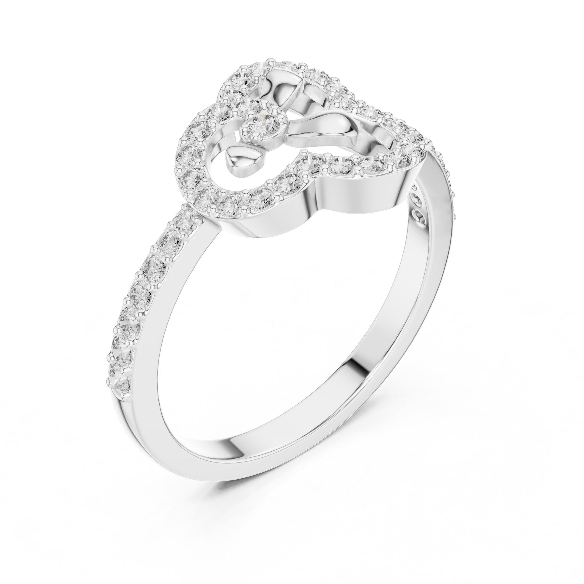 Rose gold floral moissanite diamond ring with clover design, minimalist jewelry for women showcasing elegant luck-inspired style.
