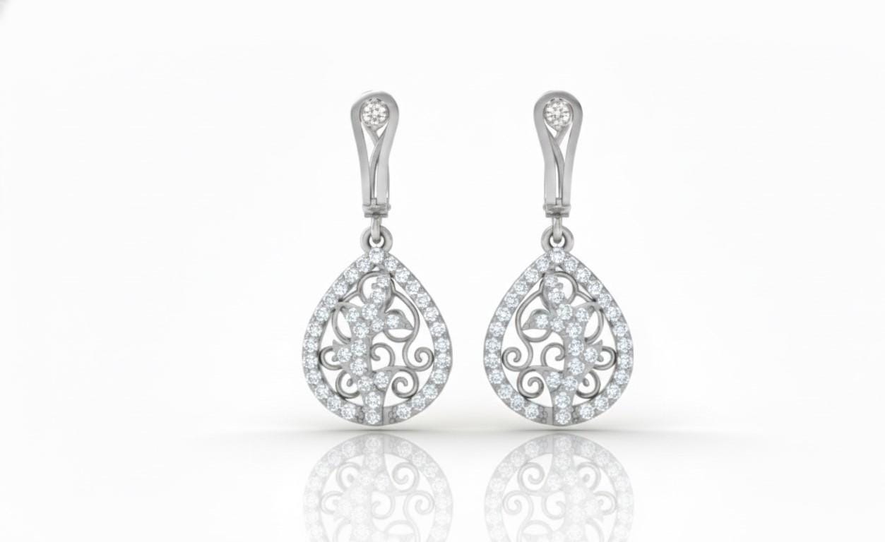 Moissanite Teardrop Stud Earrings | Hypoallergenic Bridal Dangle | Gold, Rose Gold, Silver