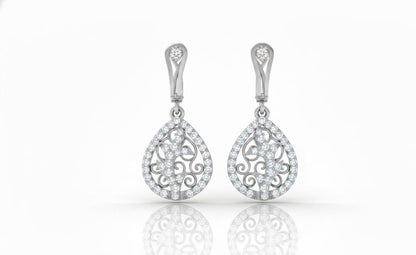 Moissanite Teardrop Stud Earrings | Hypoallergenic Bridal Dangle | Gold, Rose Gold, Silver