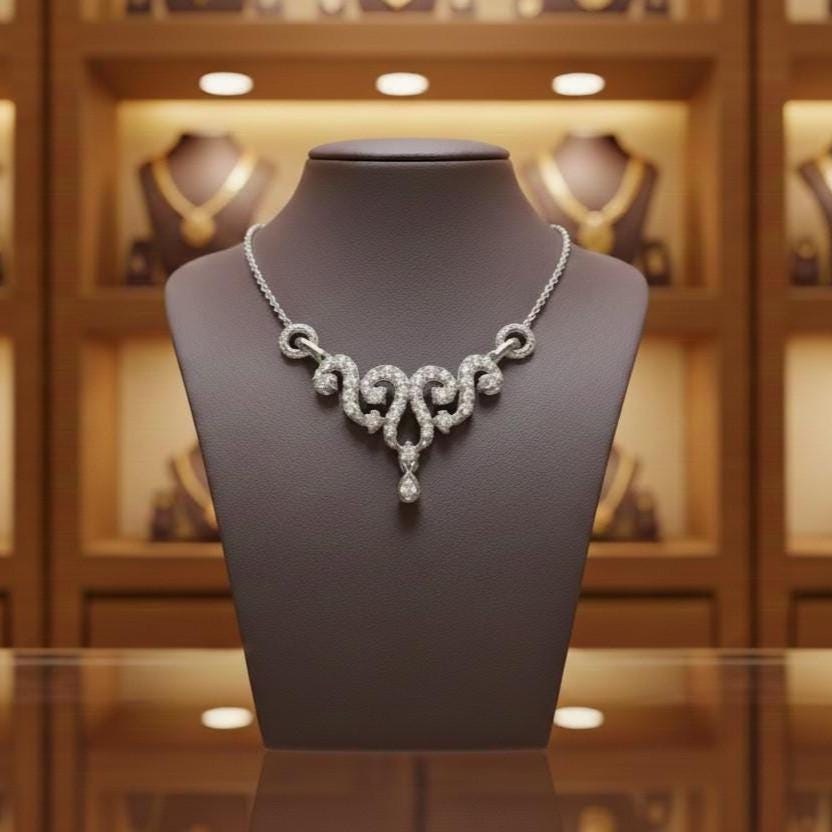 Moissanite Pendant Necklace | Non-Allergenic Bridal Jewelry