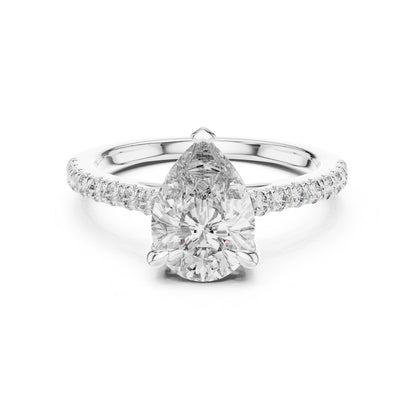 Pear Cut CZ Ring | Gold Rose Gold Silver Engagement & Promise Ring