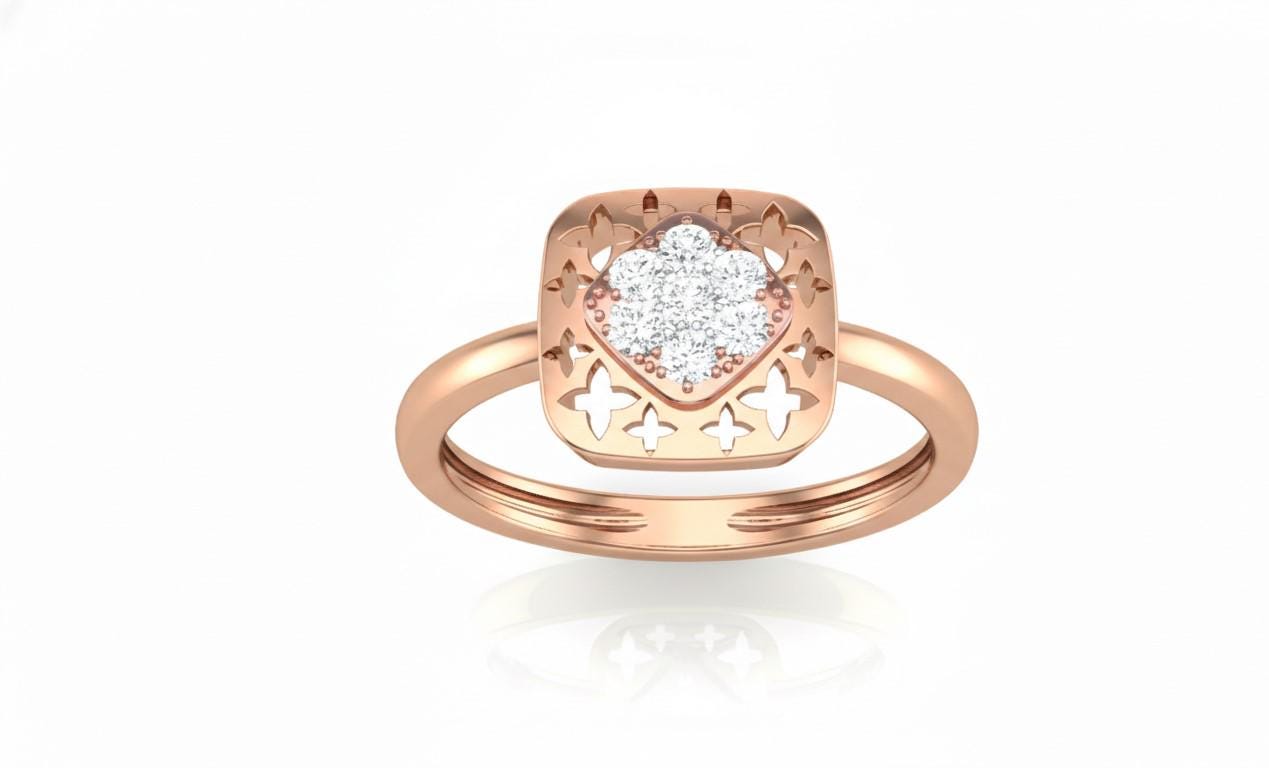 Moissanite Floral Statement Ring | Gold, Rose Gold & Silver | Hypoallergenic Fine Jewelry