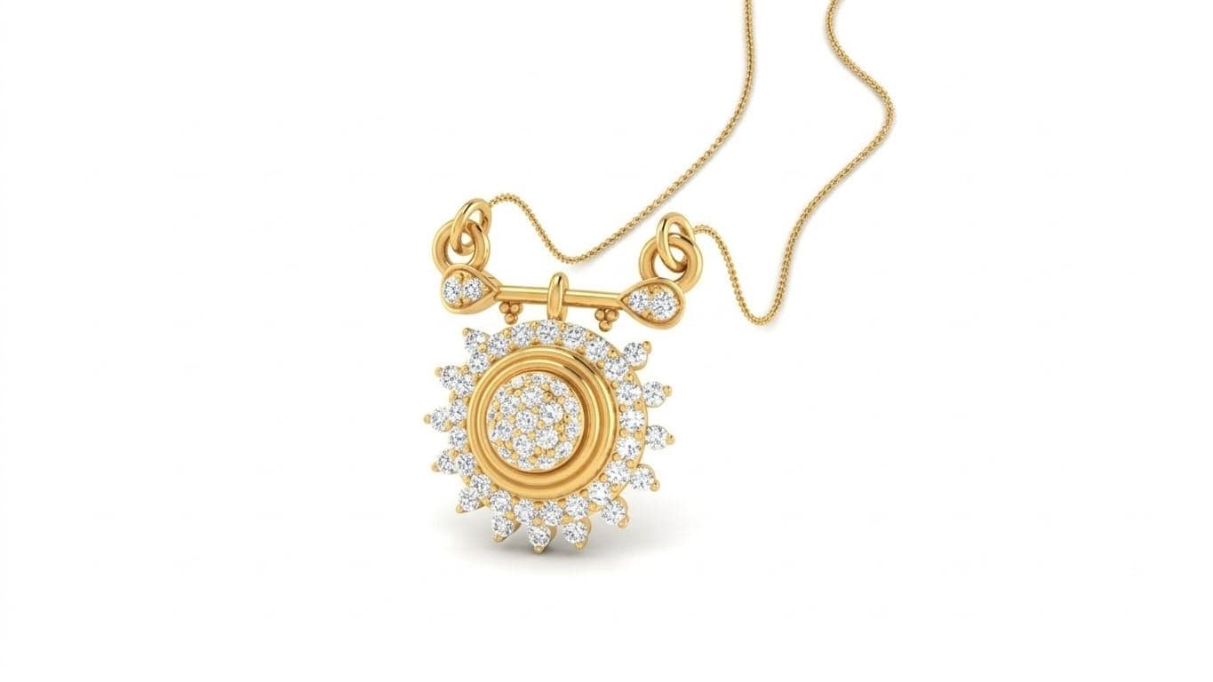 Riora moissanite sunburst necklace in gold, rose, and silver with a minimalist bridal pendant design, elegant luxury jewelry for women