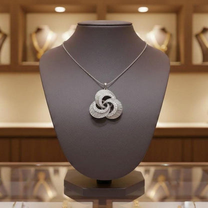 Moissanite Interlocking Circle Pendant Necklace | Gold Rose Silver | Hypoallergenic Bridal Jewelry Gift for Her