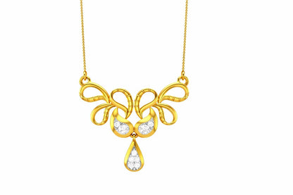 Riora moissanite swan drop necklace with gold, rose gold, and silver pendant, elegant bridal jewelry with minimalist luxury design