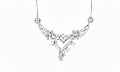 Moissanite Floral Pendant Necklace, Gold Rose Silver Adjustable Chain, Elegant Wedding Jewelry