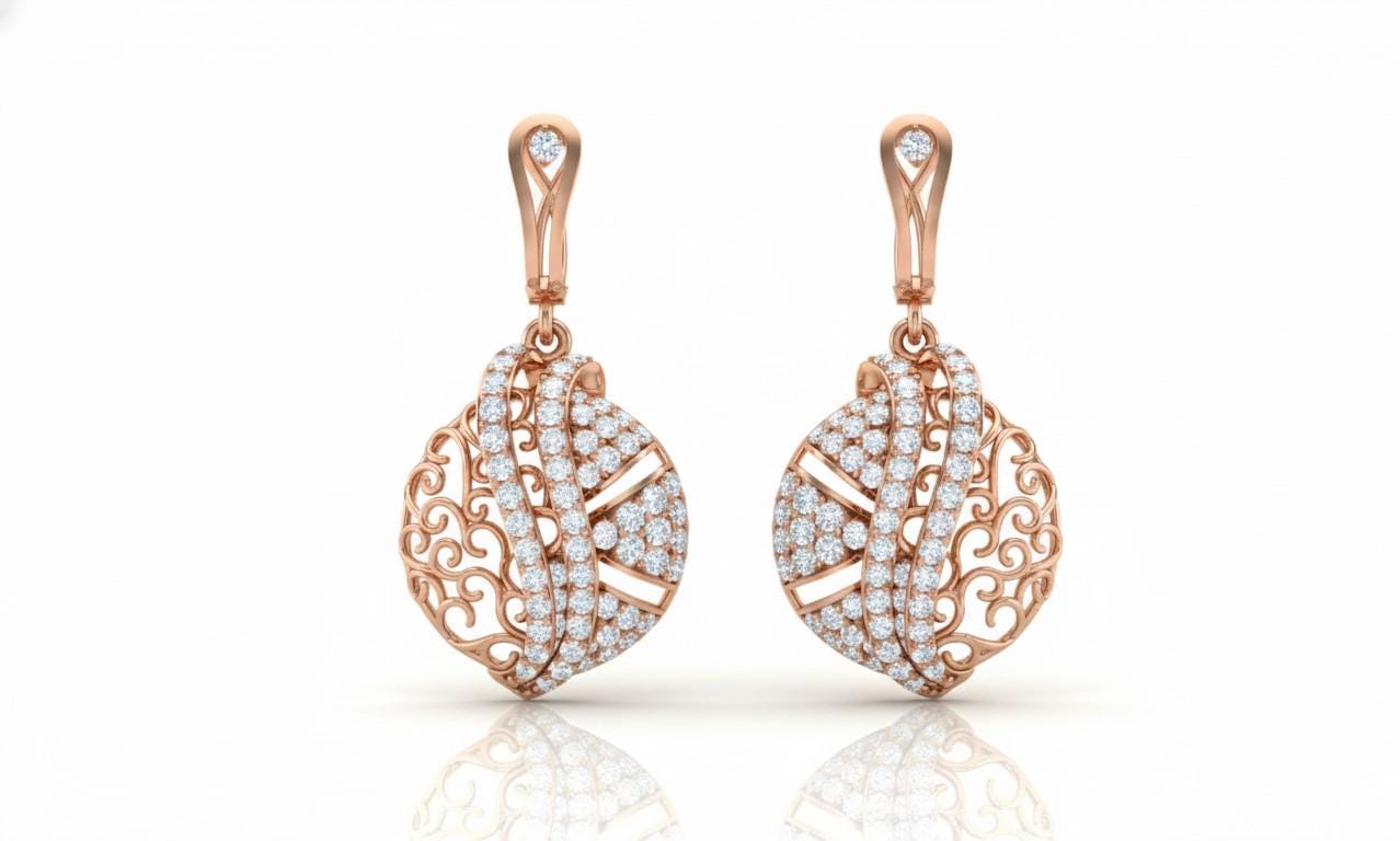 Moissanite Drop Stud Earrings | Hypoallergenic Bridal & Valentine Jewelry | Gold, Rose Gold, Silver