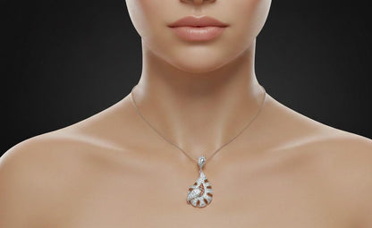 Moissanite Teardrop Pendant  Rose Gold Necklace Bridal Jewelry