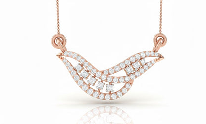 Moissanite Wave Pendant Necklace | Gold, Rose Gold & Silver | Minimal Luxury Gift for Her
