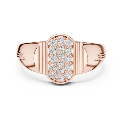Riora luxury moissanite diamond statement ring in gold rose gold, bold cocktail wedding band with sparkling stones and intricate design