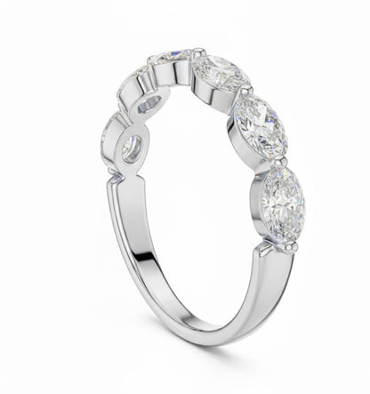 Oval CZ Eternity Band Ring | Hypoallergenic Gold Rose Gold Silver | Anniversary Promise Ring for Her