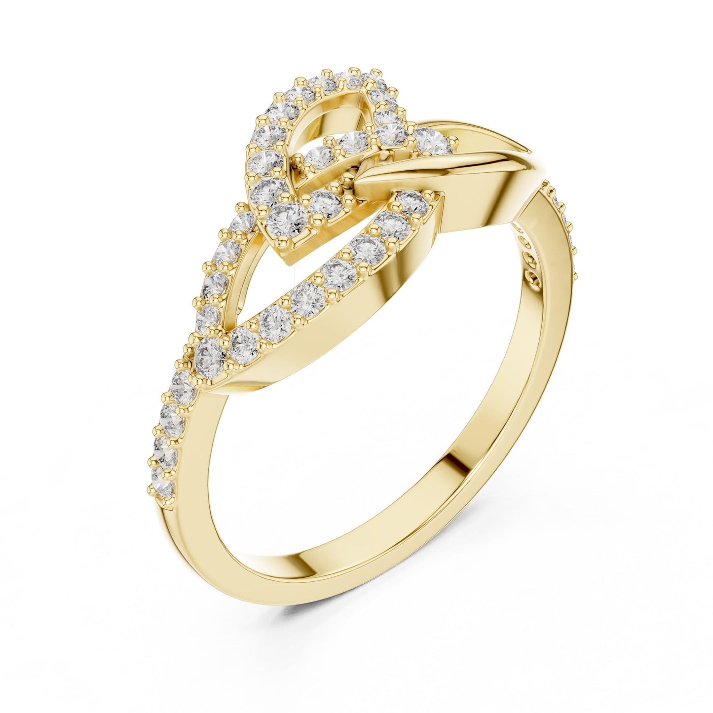 Riora elegant interlocking moissanite diamond ring for women, minimalist infinity stackable promise ring, anniversary jewelry