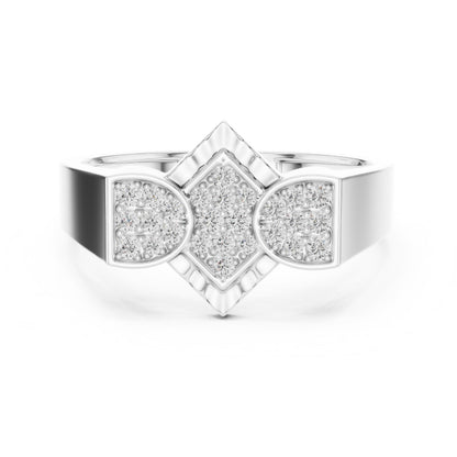 Geometric CZ Statement Ring – Rose Gold, Gold & Silver Bridal Band | Regalia & Roses