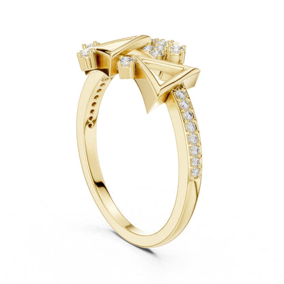 Geometric Triangle CZ Ring | Gold Silver Rose Gold Stackable Statement Ring